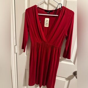 Forever 21 Red 3/4 Sleeve Dress - Size Medium (New with Tags)